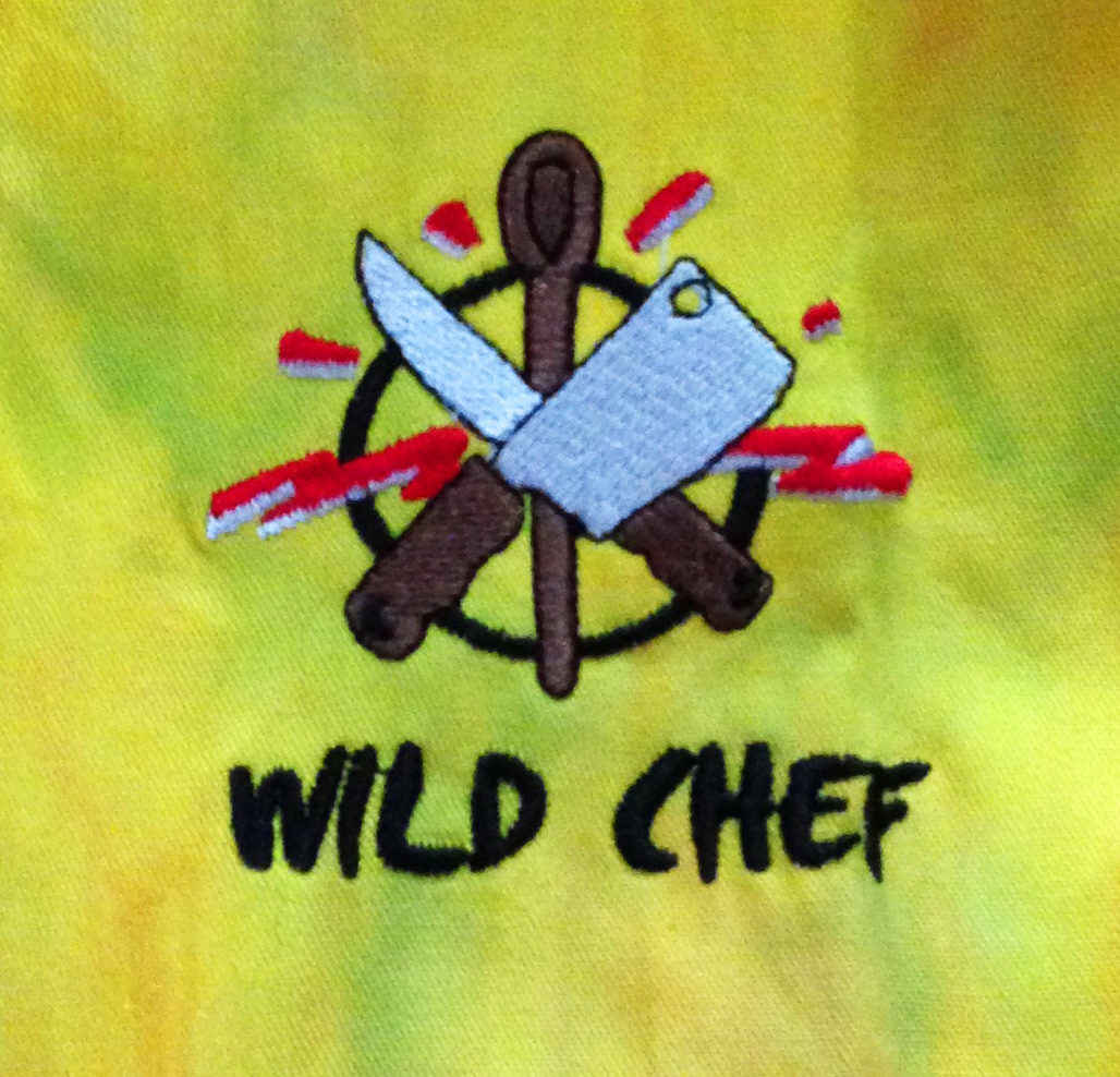 WILD CHEF Kochjacke WILD RAINBOW BATIK mit Namensstick