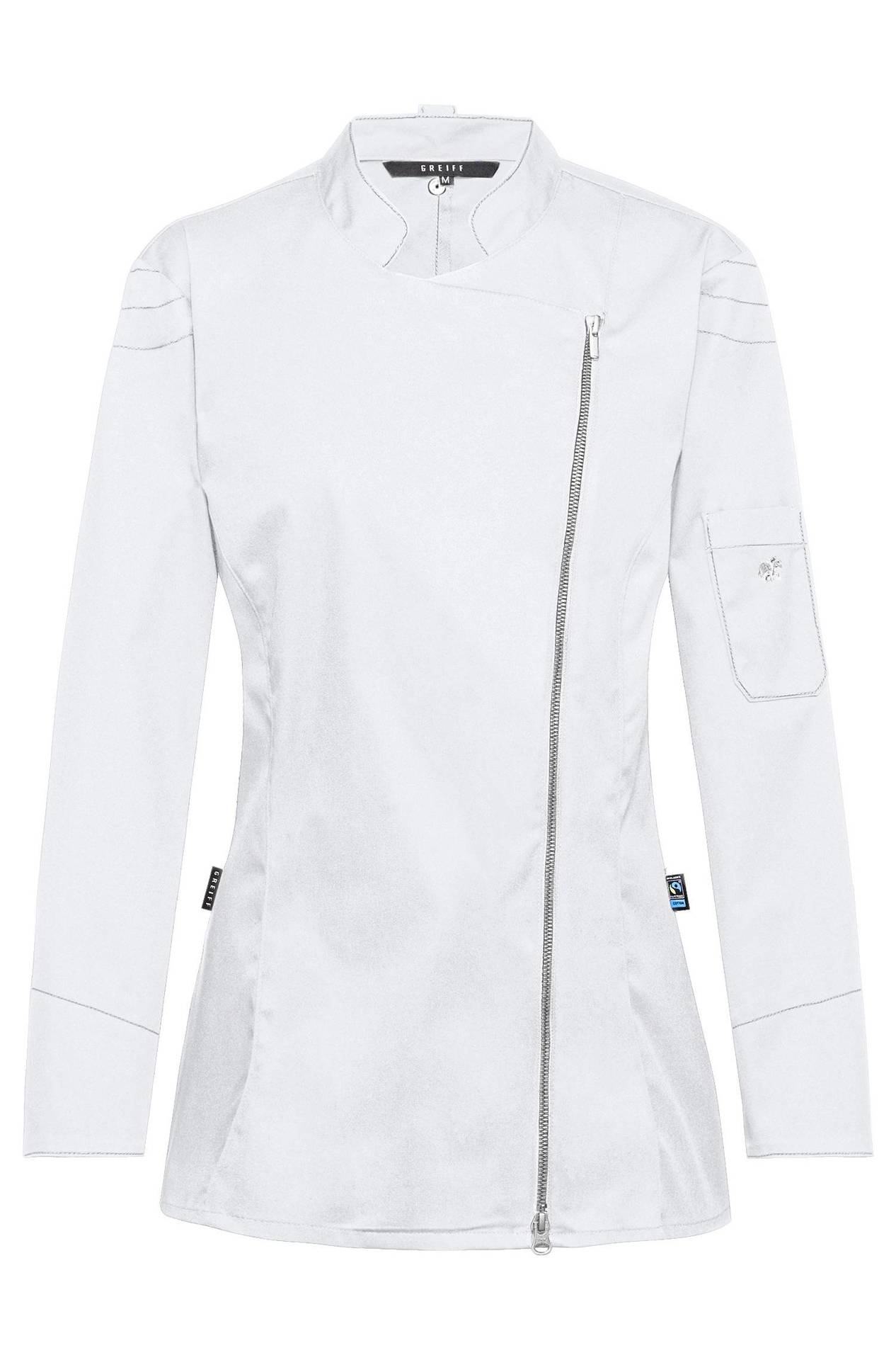 Damen Kochjacke Mit Diagonalem Reißverschluss Regular Fit